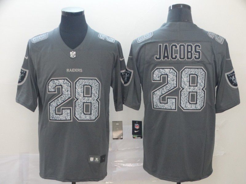 Men Oakland Raiders 28 Jacobs Nike Teams Gray Fashion Static Limited NFL Jersey